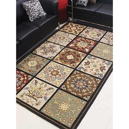 GLITZY RUGS 5 x 8 ft. Hand Tufted Wool Floral Rectangle Area RugMulti Color UBSK0TM14T0000A9